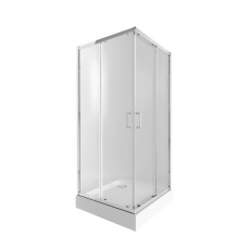 Набір Qtap душова кабіна Taurus CRM1099SC6 Clear 90х90 + піддон Unisquare 309915 з сифоном