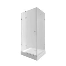 Набір Qtap душова кабіна Capricorn CRM1018RC6 Clear 100х80 + піддон Unirect 301815 з сифоном