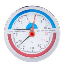 Термоманометр накладний SD Plus Ø80мм 1/2 120ºC 10 бар SD17310B