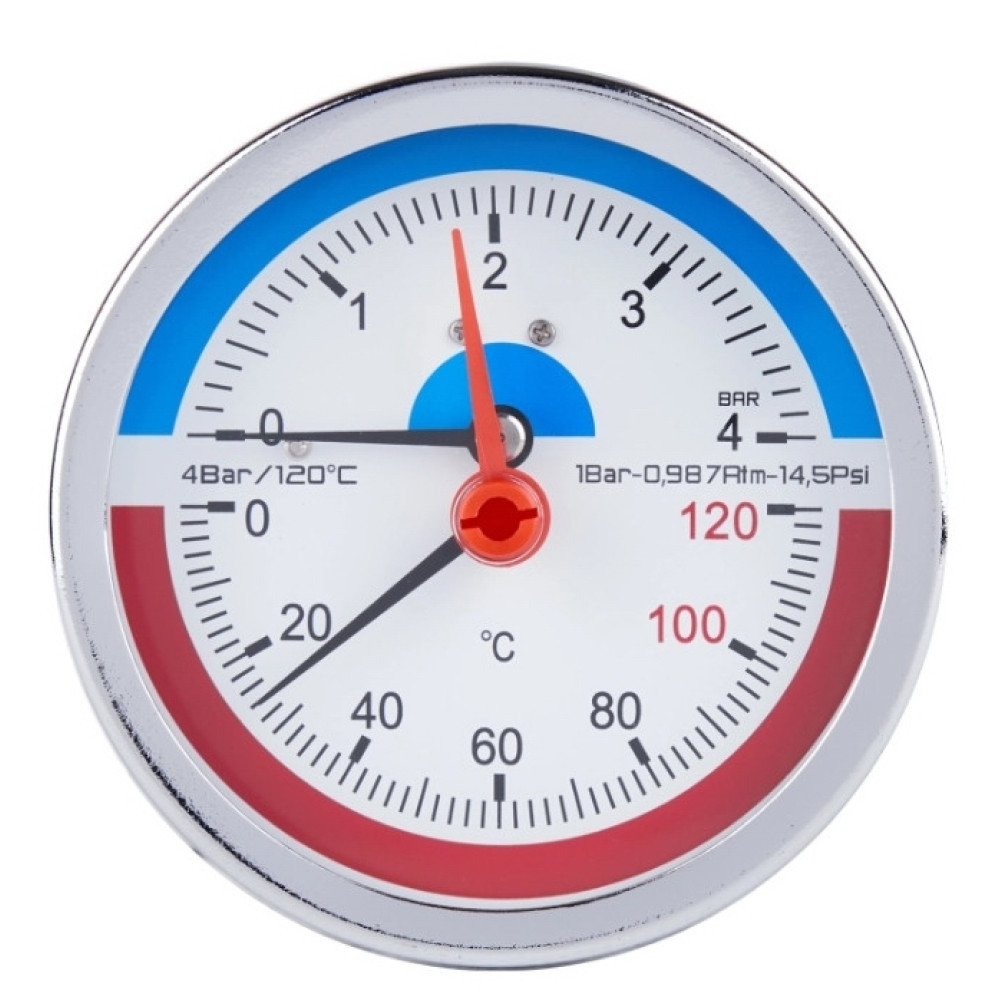 Термоманометр накладний SD Plus Ø80мм 1/2 120ºC 10 бар SD1734B