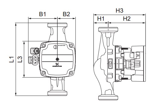 GRUNDFOS UPM3 FLEX AS 15-75 CIL3 AZA циркуляційний насос