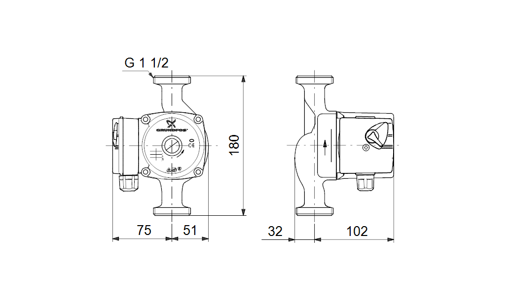 GRUNDFOS UPS 25-40 180 циркуляційний насос