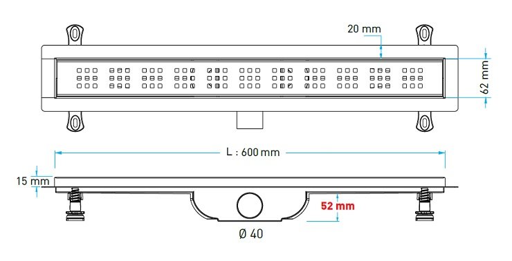 Розміри трапа для душу Valtemo Aqualine Base (VLD-600320) Розміри трапа для душу Valtemo Aqualine Base (VLD-600320)